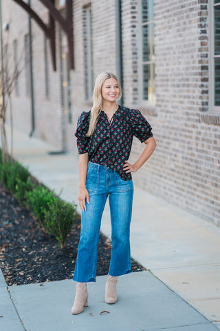 Nighttime Floral Blouse - barndoorboutiquetn