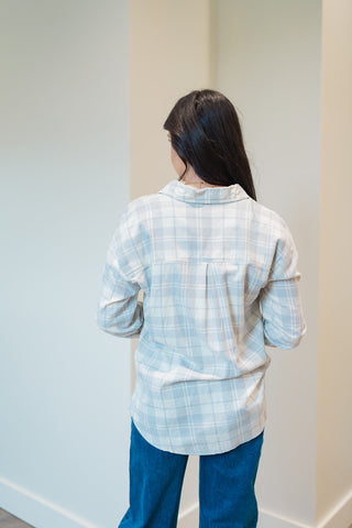 Icy Flannel Shacket - barndoorboutiquetn