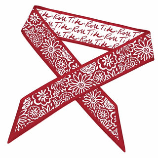 Crimson Floral Skinny Scarf - barndoorboutiquetn