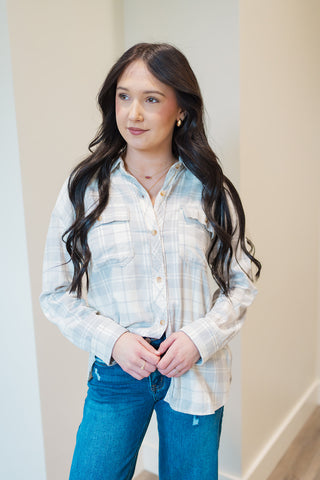 Icy Flannel Shacket - barndoorboutiquetn