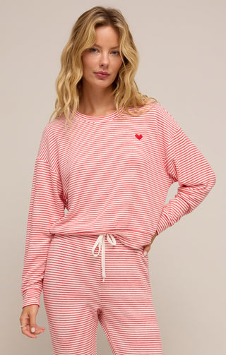 Z Supply Bisous Stripe LS Top - barndoorboutiquetn