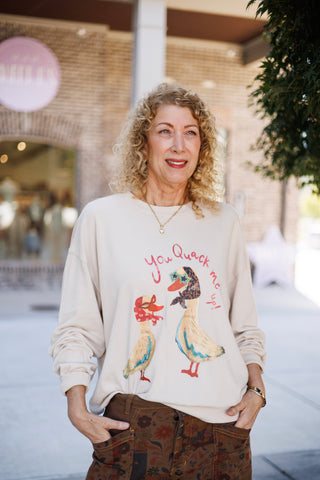 Spotted and Feathered Sweatshirt - barndoorboutiquetn