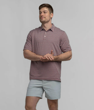 Cahaba Heather Stripe Polo - barndoorboutiquetn