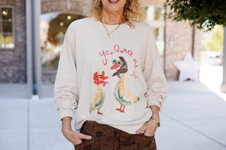 Spotted and Feathered Sweatshirt - barndoorboutiquetn