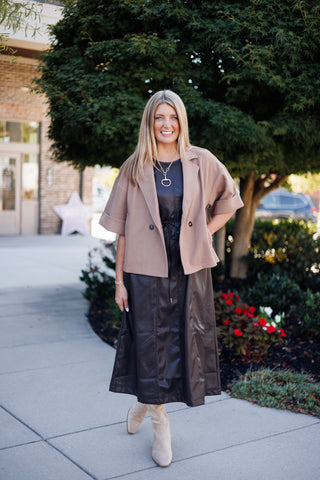 Park Avenue Short-Sleeve Pea Coat - barndoorboutiquetn