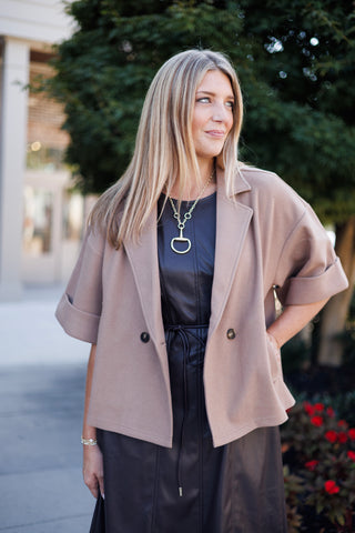 Park Avenue Short-Sleeve Pea Coat - barndoorboutiquetn