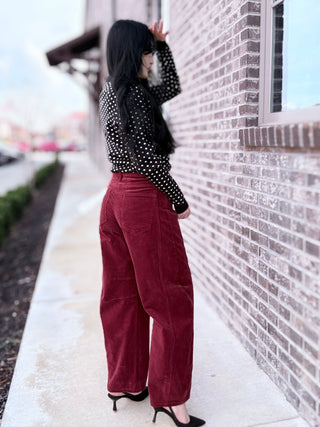 Risen Garnet Corduroy Pants - barndoorboutiquetn