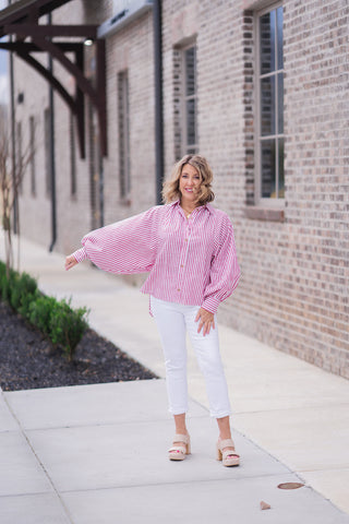 Smooth Sailing Button-Up - barndoorboutiquetn