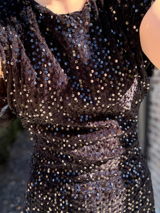 Black Ice Shimmer Mini Dress