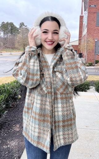 Cozy Plaid Shacket - barndoorboutiquetn