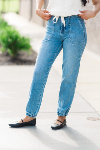Judy Blue Denim Jogger - barndoorboutiquetn