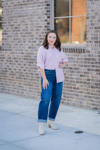 Lavender Tea Button-Up - barndoorboutiquetn