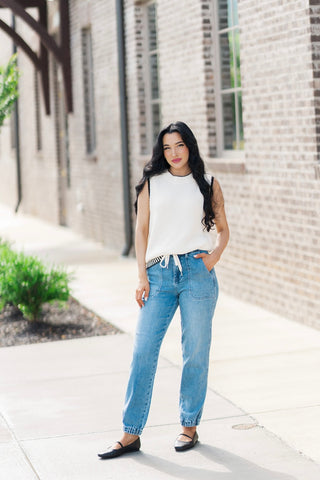 Judy Blue Denim Jogger - barndoorboutiquetn
