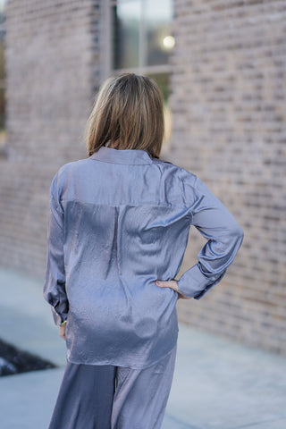 Venus Satin Button-Down - barndoorboutiquetn