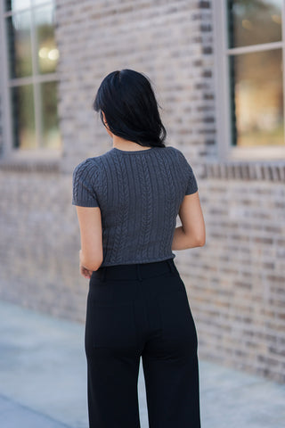 Cutie Cableknit Crop Top - barndoorboutiquetn