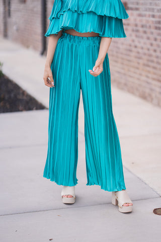 Jasmine Satin Pleated Pants - barndoorboutiquetn