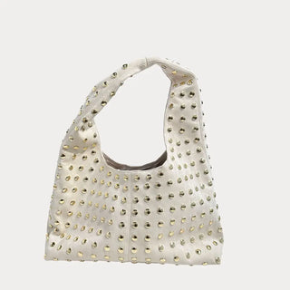 Downtown Vanilla Studded Tote
