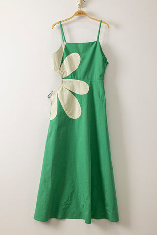 Retro Bloom & Twist Midi Dress - barndoorboutiquetn