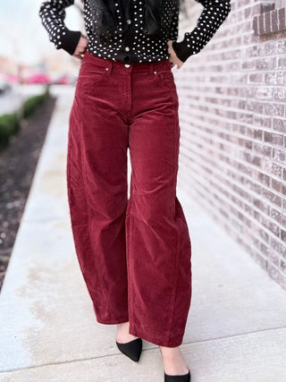 Risen Garnet Corduroy Pants - barndoorboutiquetn
