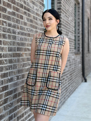 Precious Plaid Mini Dress - barndoorboutiquetn