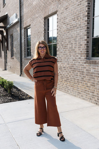 Cafe Mocha Knit Top - barndoorboutiquetn