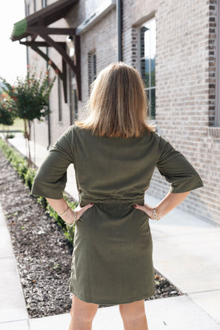 Oak Utility Mini Dress - barndoorboutiquetn