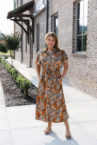 Amber Glow Midi Dress - barndoorboutiquetn