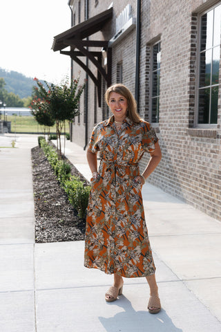 Amber Glow Midi Dress - barndoorboutiquetn