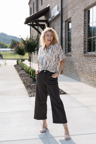 Work Of Art Button-Up Blouse - barndoorboutiquetn