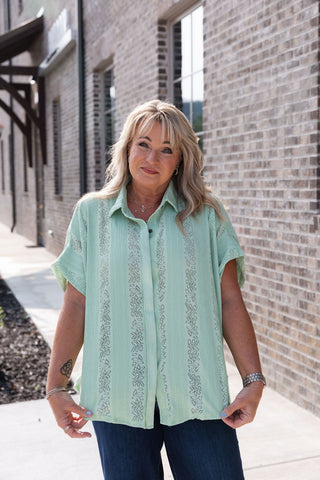 Virgo Sun Button-Up Blouse - barndoorboutiquetn