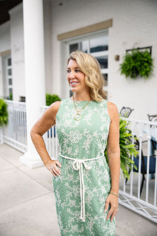 Sandy Shores Embroidered Midi Dress - barndoorboutiquetn