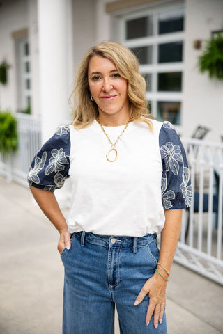 Indigo Blossom Top - barndoorboutiquetn