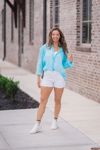 Seafoam Gauze Button Up - barndoorboutiquetn