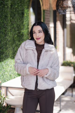 Z Supply Amethyst Faux Fur Jacket - barndoorboutiquetn