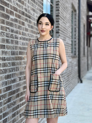 Precious Plaid Mini Dress - barndoorboutiquetn