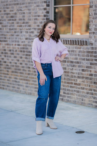 Lavender Tea Button-Up - barndoorboutiquetn