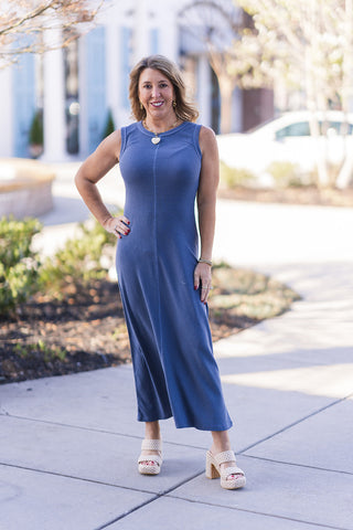 Z Supply Linden Rib Midi Dress - barndoorboutiquetn