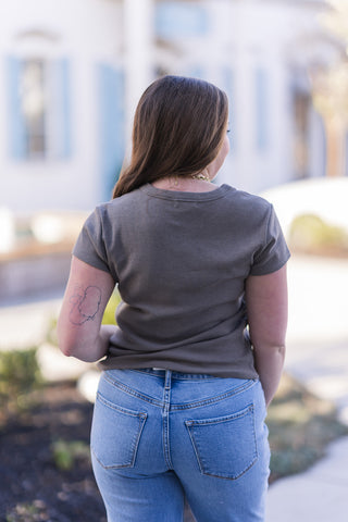 Z Supply Renae Rib Shortsleeve Top - barndoorboutiquetn