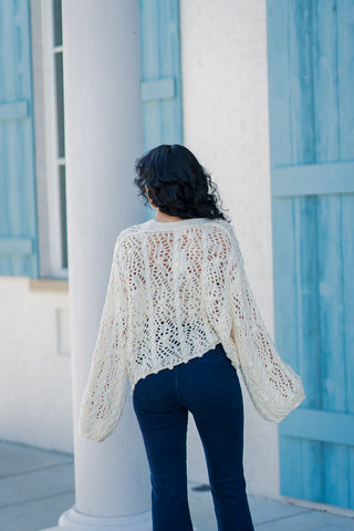 Snowberry Crochet Cardi - barndoorboutiquetn