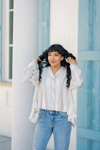 Dunes Striped Button-Down - barndoorboutiquetn