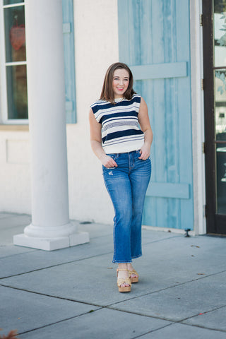 Fathoms Below Knit Top - barndoorboutiquetn