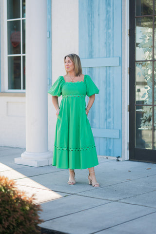 Verdant Vineyard Midi Dress - barndoorboutiquetn