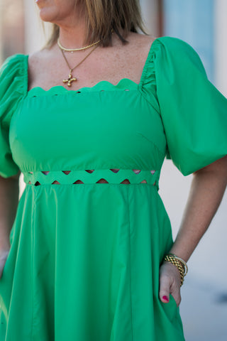 Verdant Vineyard Midi Dress - barndoorboutiquetn