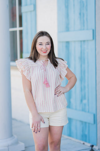 Strawberry Bloom Blouse - barndoorboutiquetn