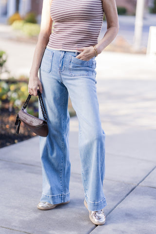Pacific Pier Wide Leg Jeans - barndoorboutiquetn