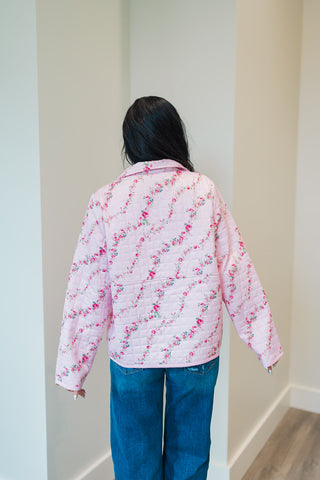 Cherry Blossom Quilted Jacket - barndoorboutiquetn