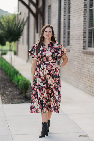 Apple Blossom Midi Dress - barndoorboutiquetn