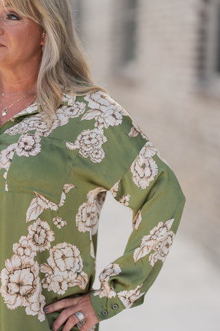 Kiwi Satin Blouse - barndoorboutiquetn