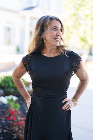 Cascading Noir Dress - barndoorboutiquetn