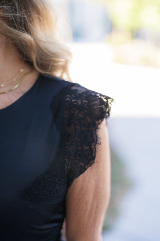 Cascading Noir Dress - barndoorboutiquetn